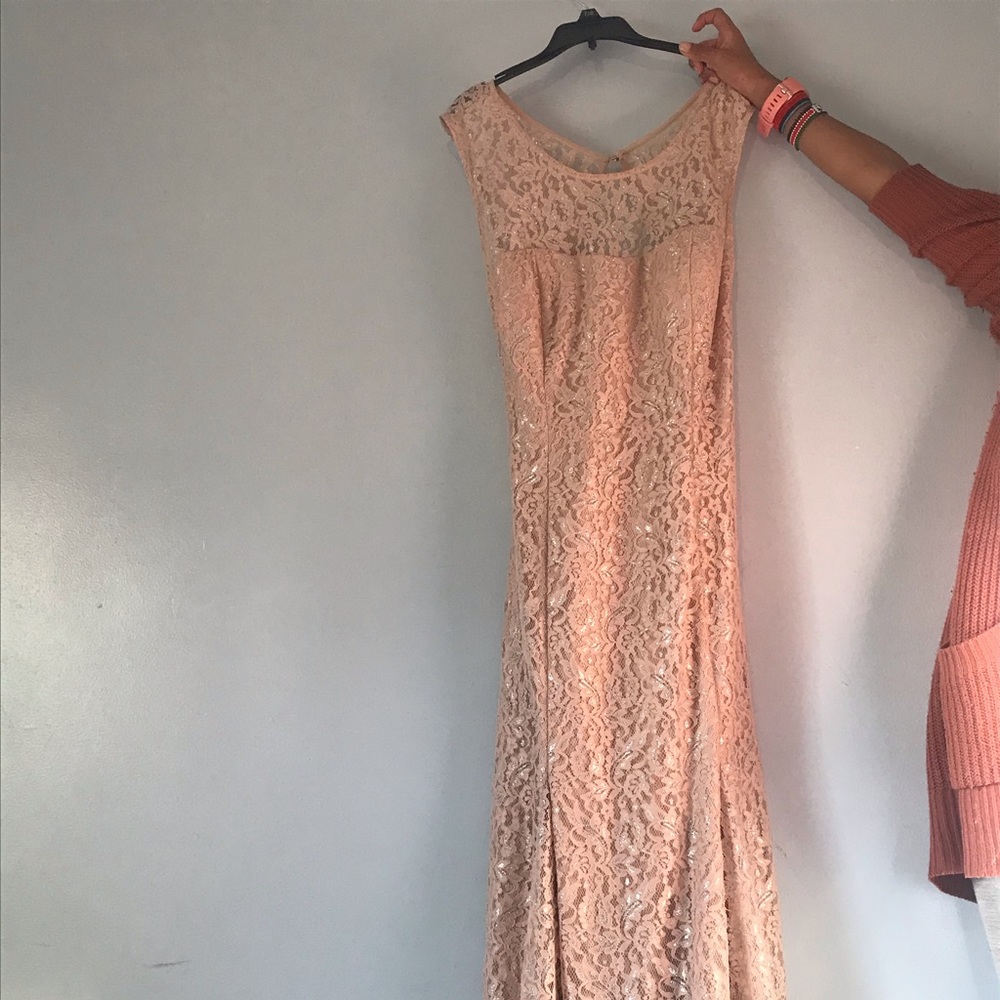 Betsy & Adam Rose Gold and Silver Dress Never Worn